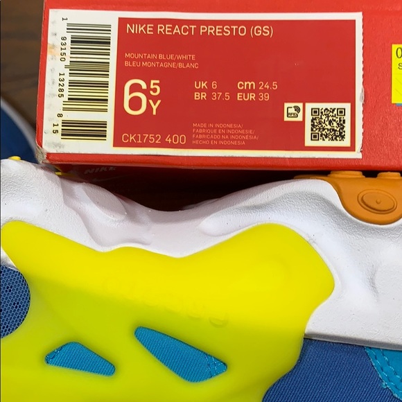 • NIKE REACT PRESTO (GS) mountain blue/white - Picture 16 of 16